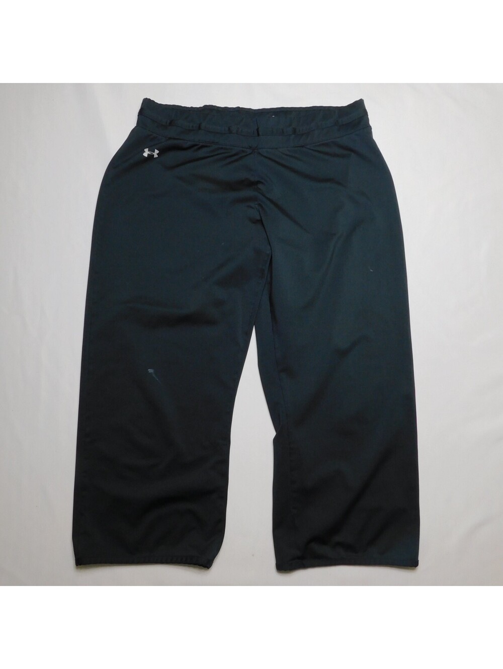 Under Armour Allseasongear Pants Womens Large Black Crop Capri Wide Leg Activewe